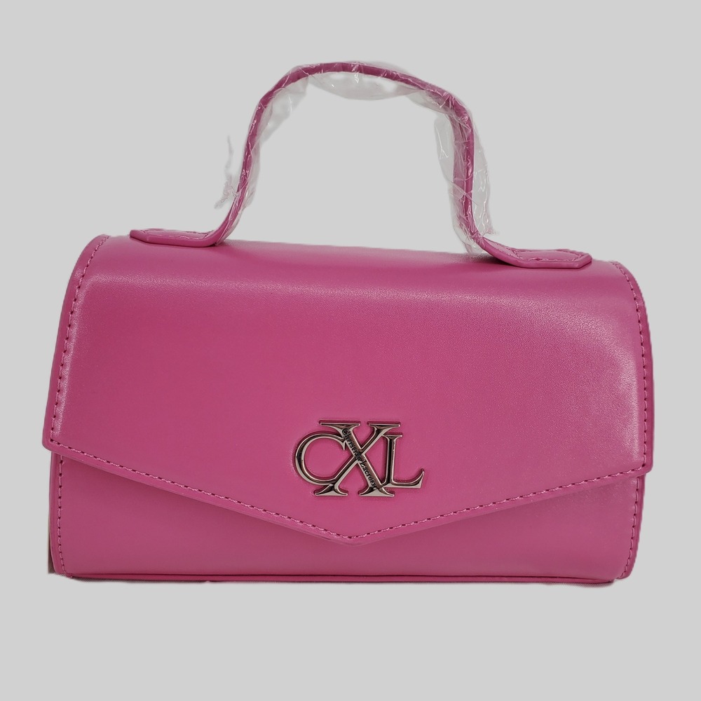 CXL Christian Lacroix Laine Matte Patent Crossbody Structured Handbag Pink Rose